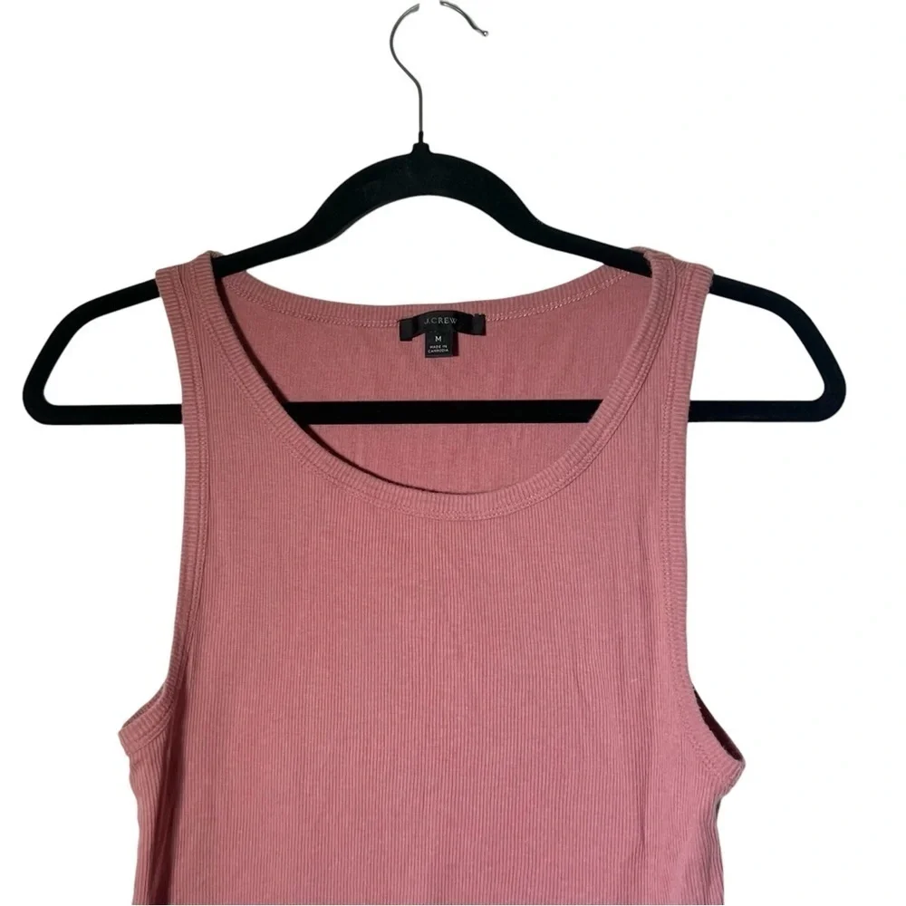 J Crew Pink Mauve Ribbed Cutaway Tank Top Medium